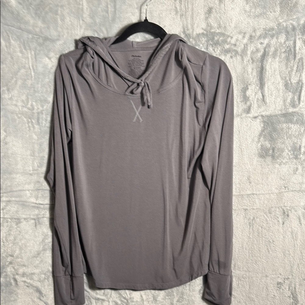 MeUndies hoodie women’s size medium Charcoal Hooded Top super soft‎